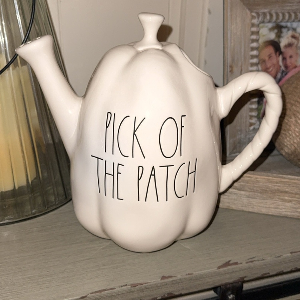 HTF Rae Dunn Seasonal/Fall Large Pumpkin Ceramic Watering Can/Jug